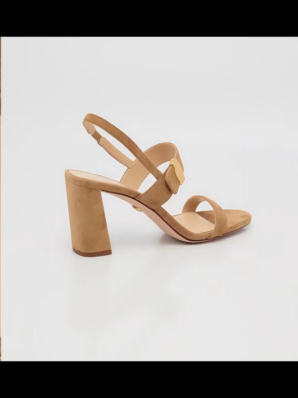 Veronica Beard Tan Suede Block Heel Slingback Sandal